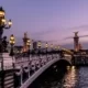 Мост Александра III в вечерней подсветке